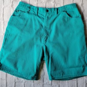 Vintage retro 90s Coolock mom jeans shorts size 18w Teal color